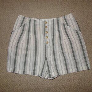 BY ANTHROPOLOGIE LINEN BLEND SHORTS SZ 10